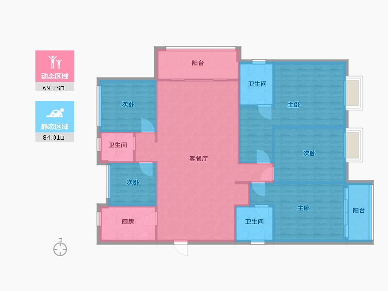 浙江省-温州市-中汇锦园-144.00-户型库-动静分区