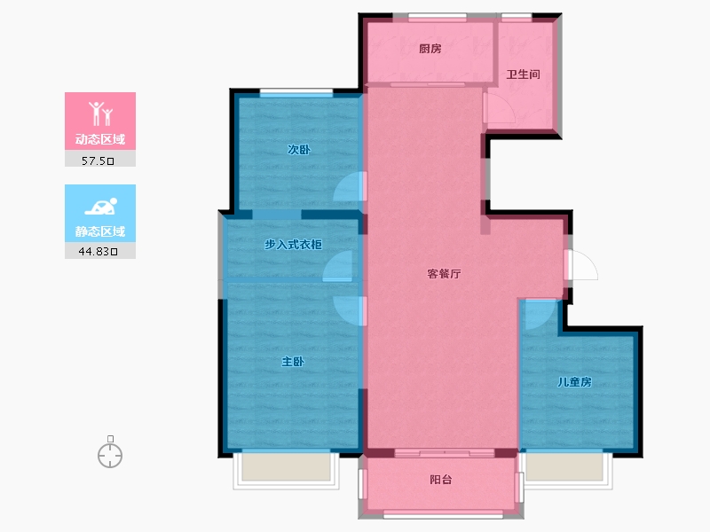 河北省-保定市-西泉南园-96.00-户型库-动静分区