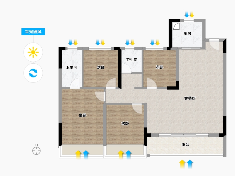 浙江省-绍兴市-天境云著-101.58-户型库-采光通风