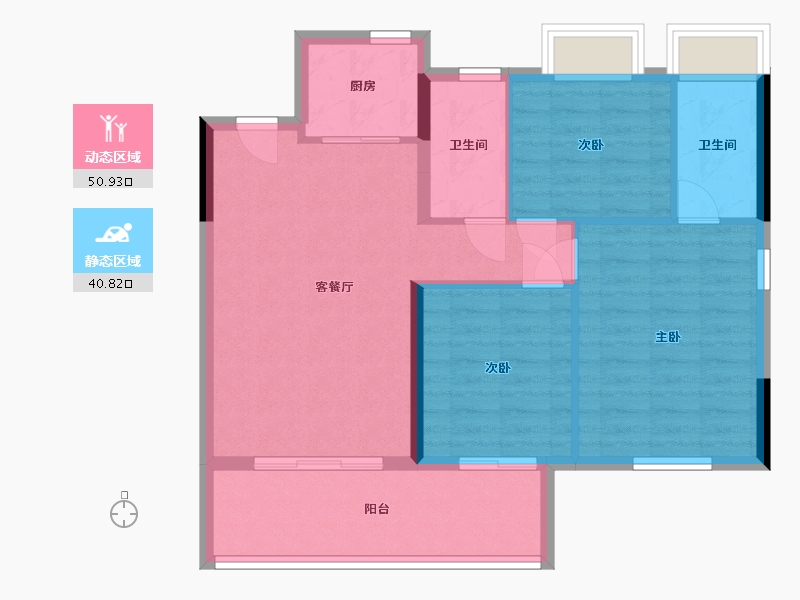 福建省-三明市-丹霞书香苑-80.00-户型库-动静分区