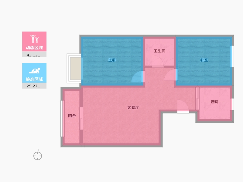 辽宁省-沈阳市-碧桂园-60.00-户型库-动静分区