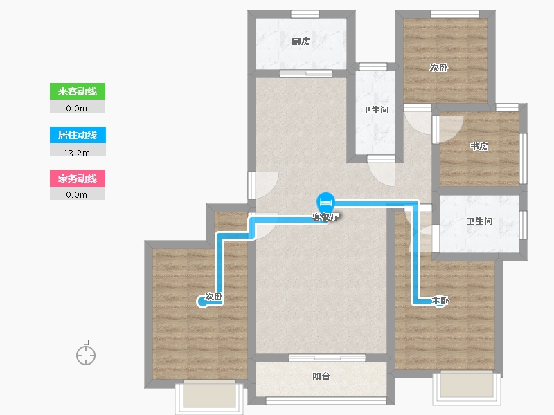 河南省-新乡市-中南府-90.00-户型库-动静线