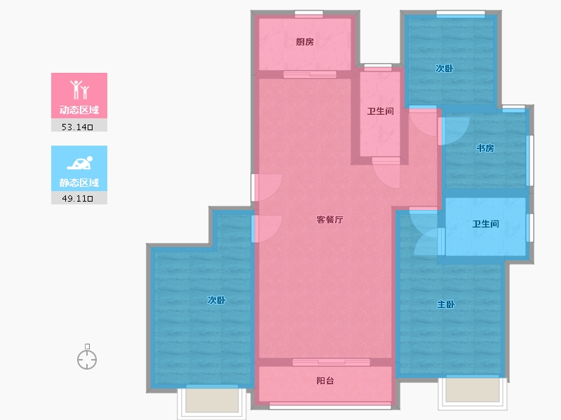 河南省-新乡市-中南府-90.00-户型库-动静分区