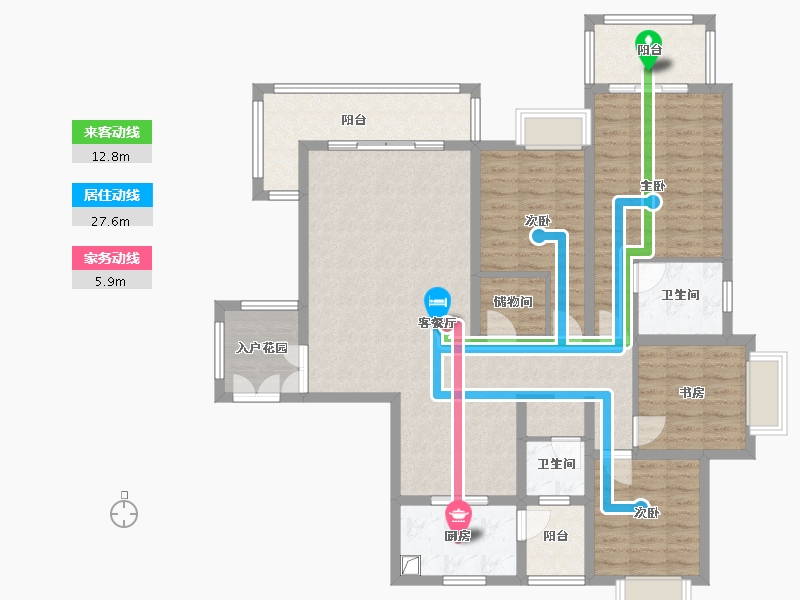 湖南省-怀化市-大夫第-125.98-户型库-动静线