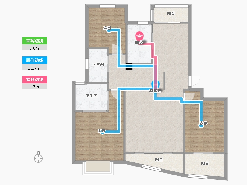 浙江省-杭州市-耀江文鼎苑-106.60-户型库-动静线