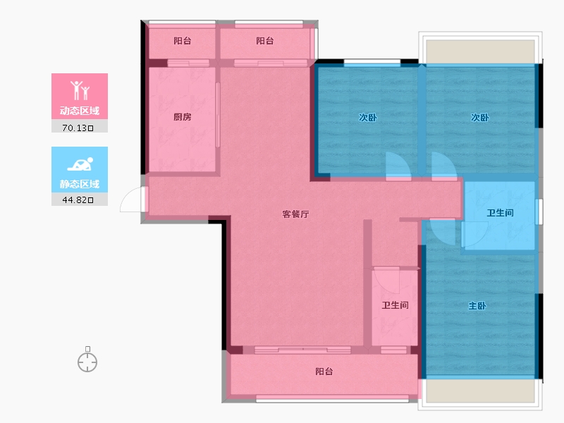 湖南省-娄底市-百弘学府-106.21-户型库-动静分区