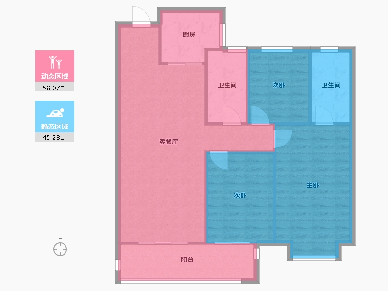 湖北省-武汉市-万科新都会-100.00-户型库-动静分区