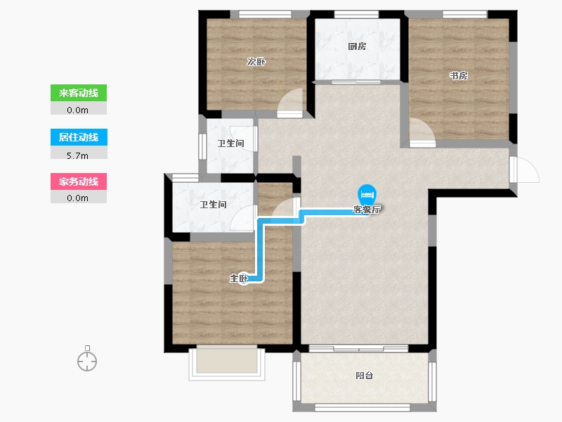 陕西省-西安市-龙泉花园-92.82-户型库-动静线