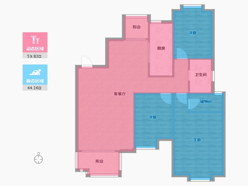 江苏省-南京市-钟山晶典苑-110.00-户型库-动静分区