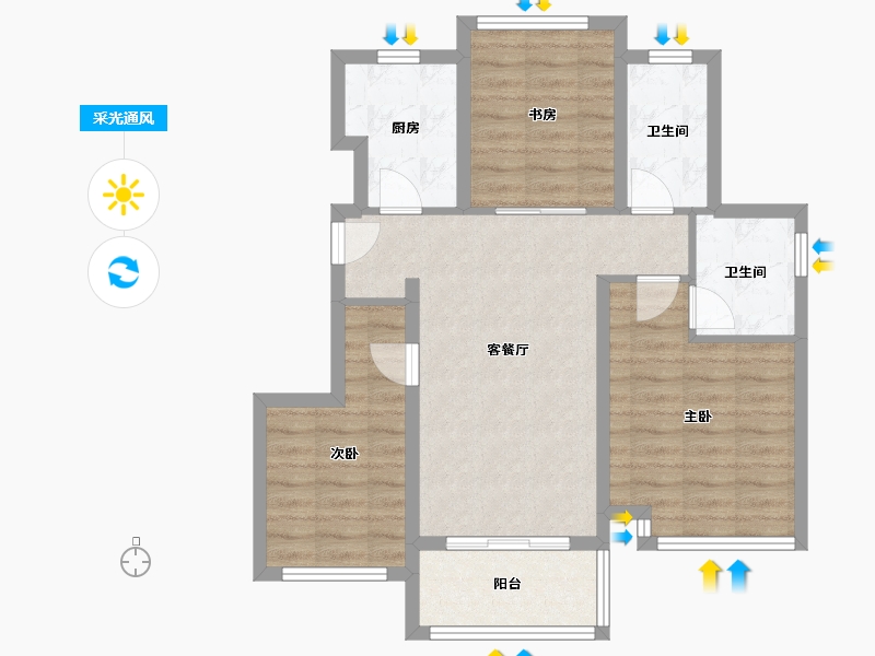 上海-上海市-海和苑-72.06-户型库-采光通风