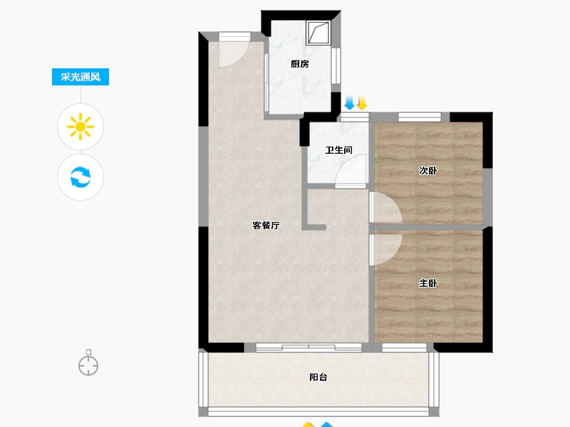 广西壮族自治区-南宁市-建发和玺-53.60-户型库-采光通风