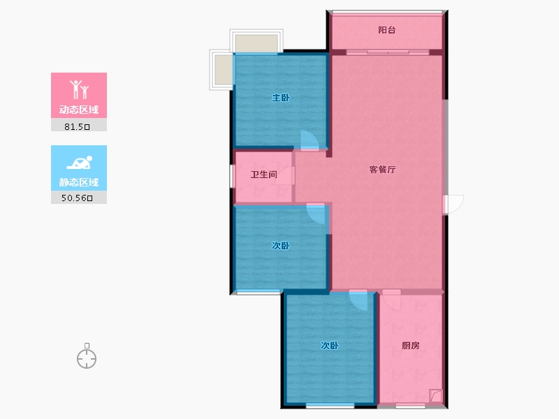 河北省-邯郸市-美的拉德芳斯-北区-120.00-户型库-动静分区