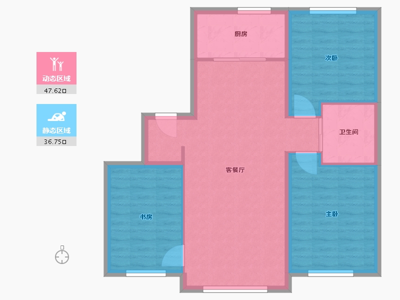 吉林省-松原市-千汇状元府-85.60-户型库-动静分区