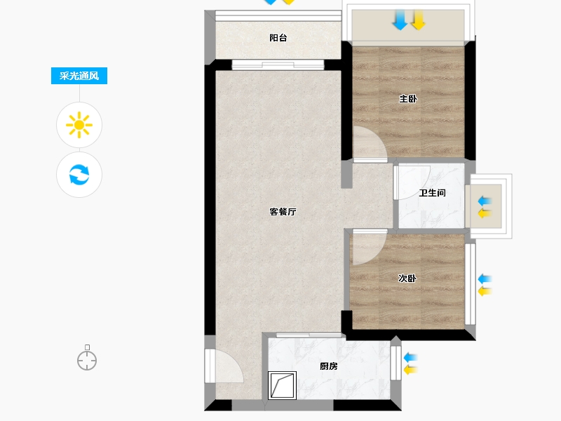 广东省-深圳市-招商臻城-59.34-户型库-采光通风