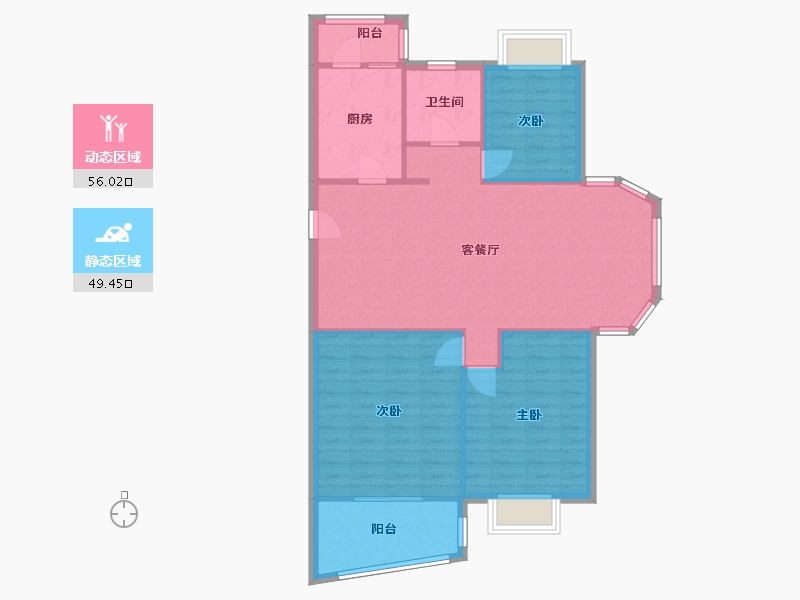 江苏省-常州市-天安花园-88.00-户型库-动静分区