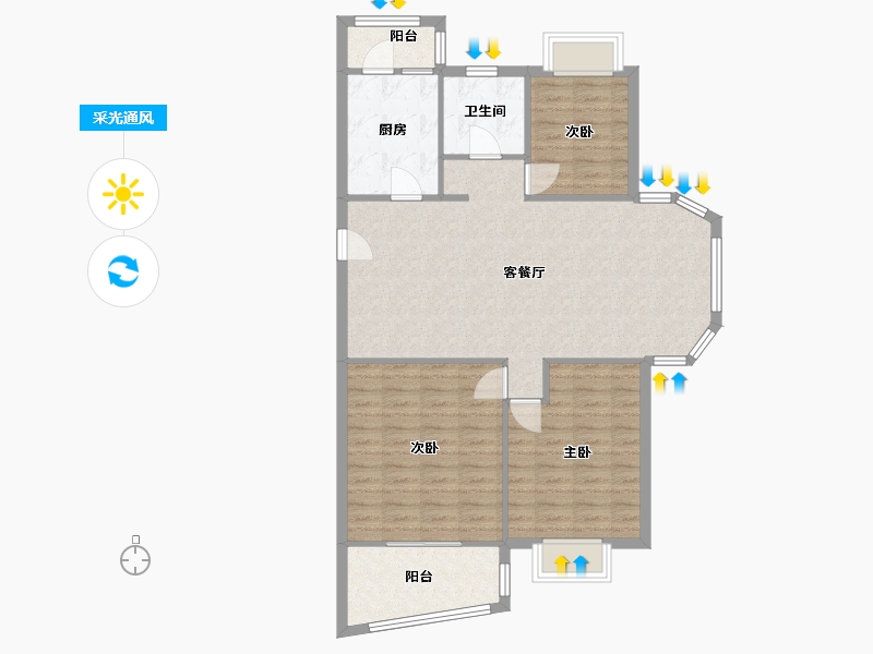 江苏省-常州市-天安花园-88.00-户型库-采光通风