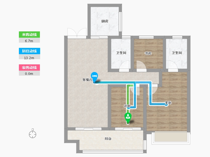 江苏省-宿迁市-书香尚庭-80.00-户型库-动静线