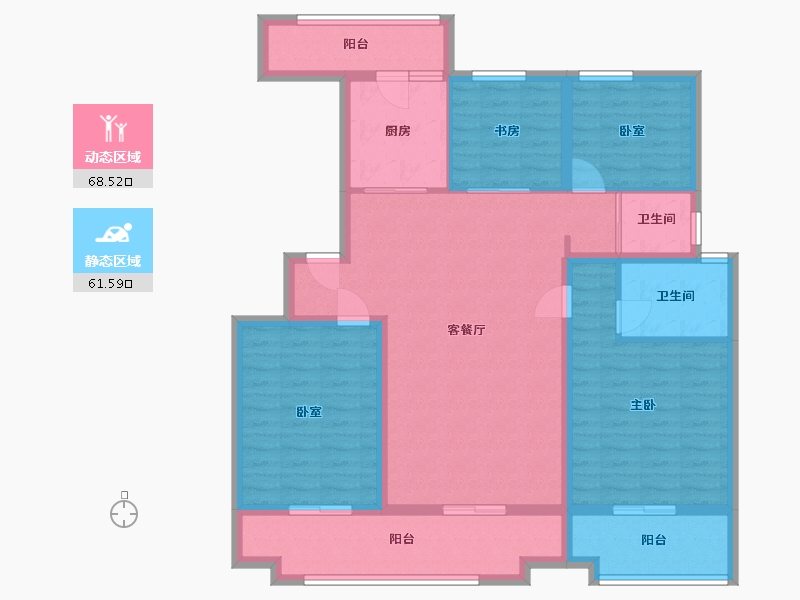 河南省-商丘市-碧桂园-116.80-户型库-动静分区