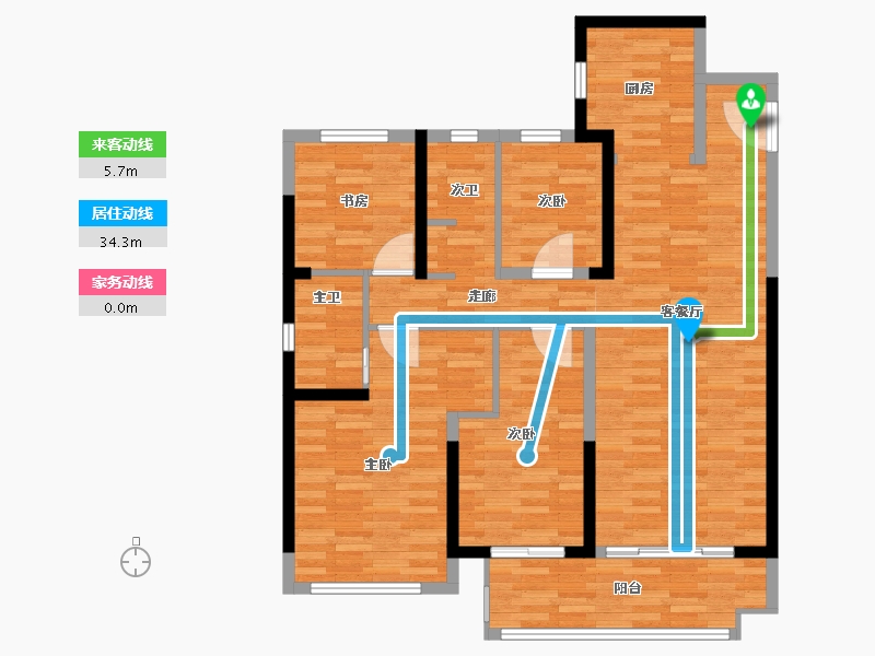 河南省-郑州市-保利文化广场三期-106.64-户型库-动静线