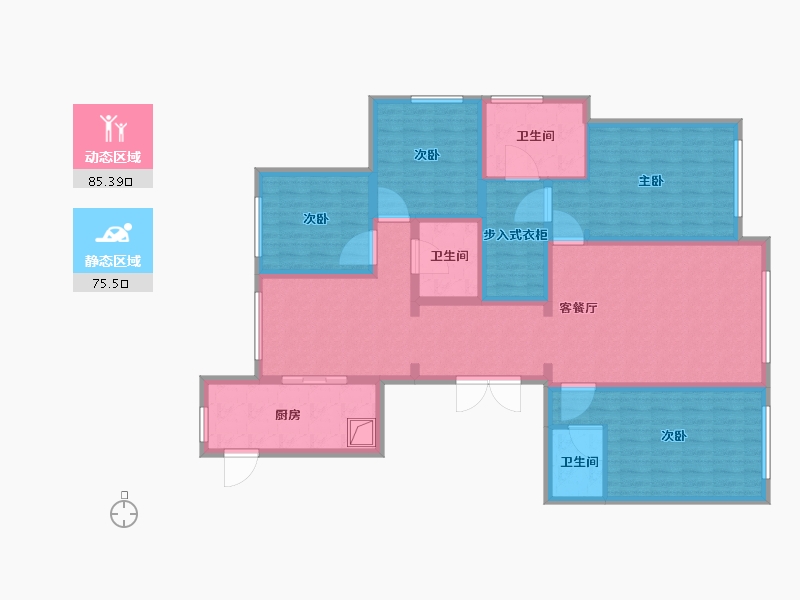 辽宁省-大连市-葵英街52号-144.00-户型库-动静分区