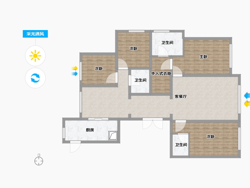 辽宁省-大连市-葵英街52号-144.00-户型库-采光通风