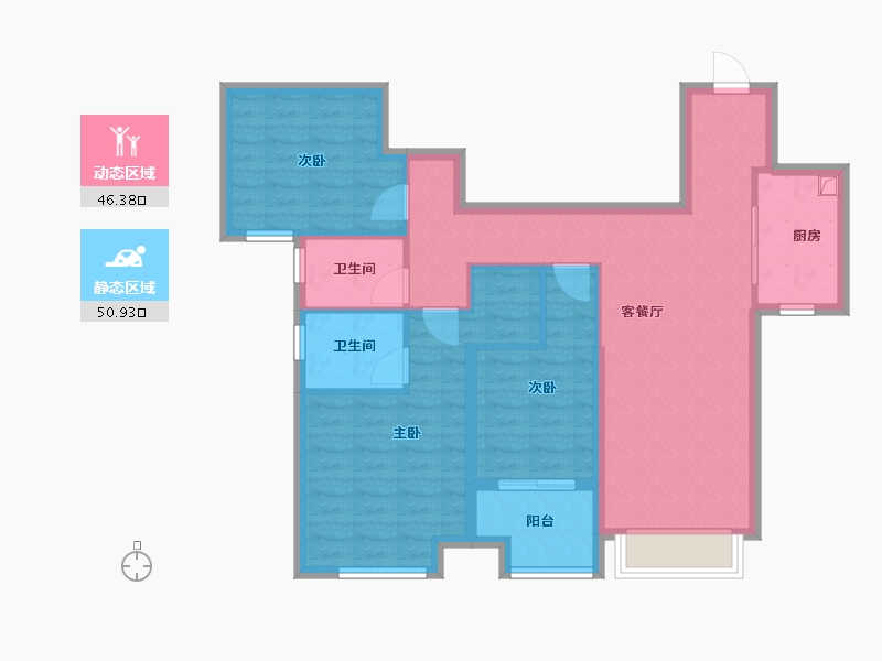 福建省-泉州市-中骏丽景府-86.63-户型库-动静分区