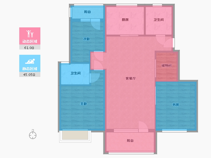 辽宁省-丹东市-凯旋名都-110.00-户型库-动静分区