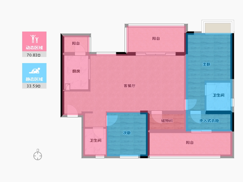 四川省-宜宾市-绿地外滩公馆-92.50-户型库-动静分区