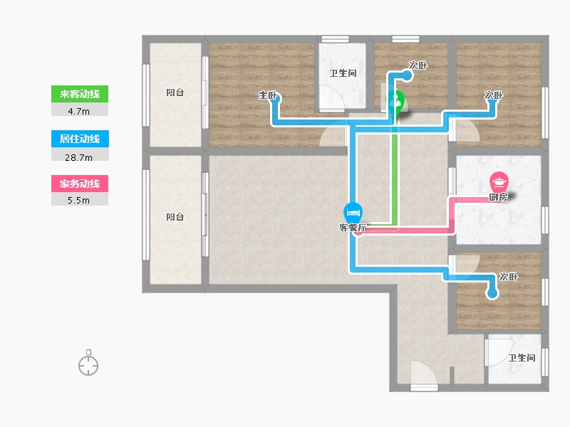 山东省-菏泽市-鸿儒公馆-106.59-户型库-动静线