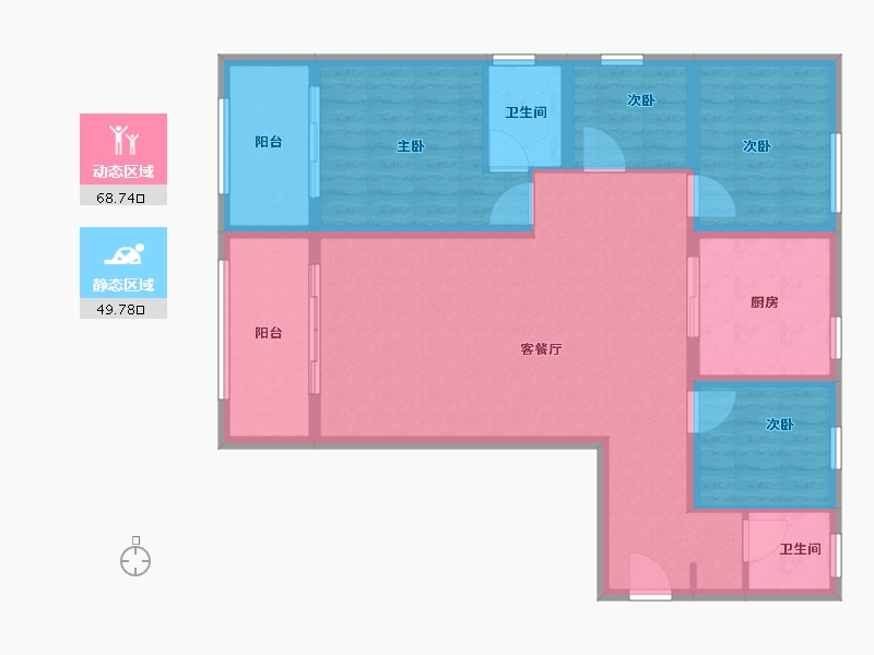 山东省-菏泽市-鸿儒公馆-106.59-户型库-动静分区