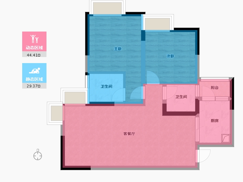 四川省-成都市-西岸观邸-90.00-户型库-动静分区