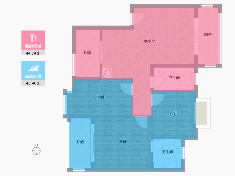 湖北省-武汉市-梅苑鑫庭-83.20-户型库-动静分区