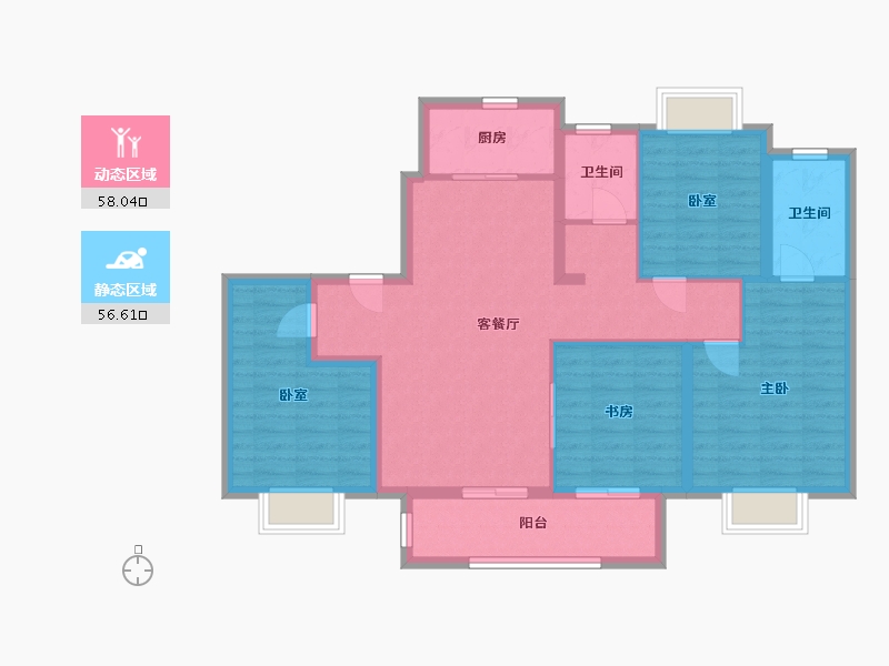 江苏省-南京市-华侨天域-102.40-户型库-动静分区