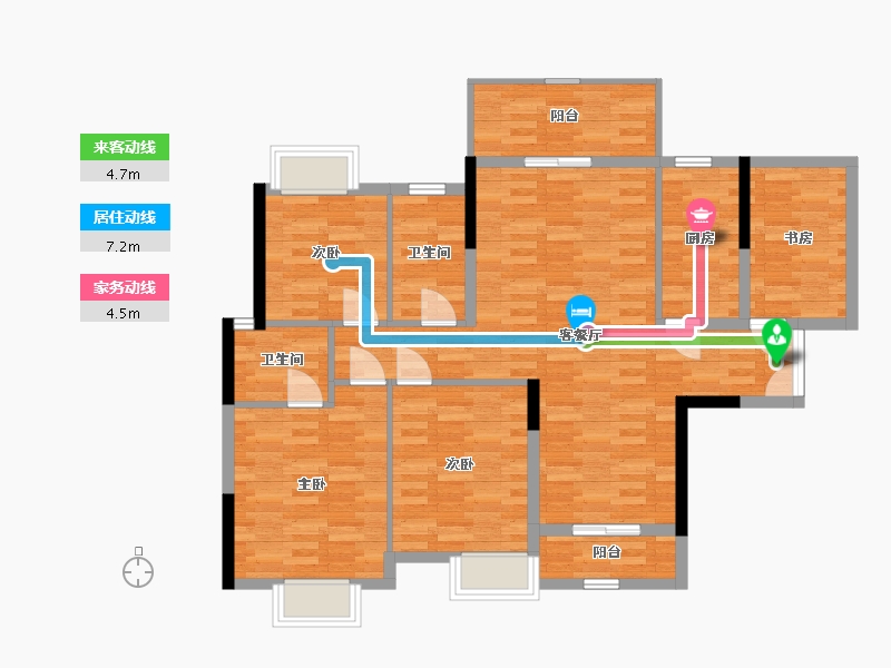 贵州省-毕节市-公园壹号-100.23-户型库-动静线