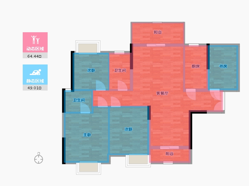 贵州省-毕节市-公园壹号-100.23-户型库-动静分区