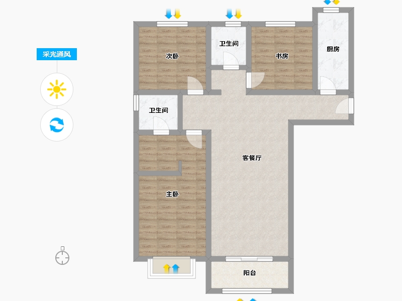 山西省-晋城市-金华苑-114.93-户型库-采光通风