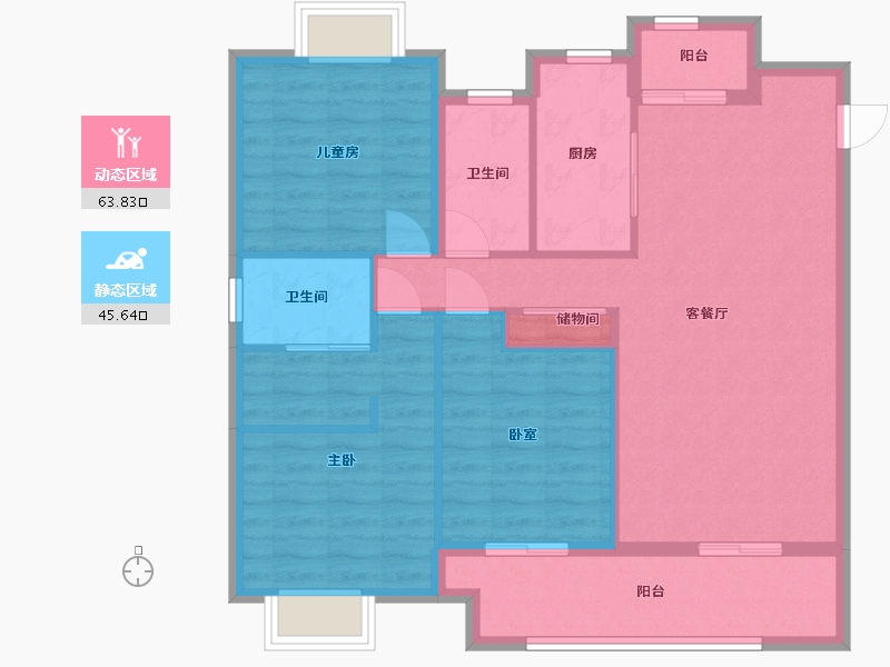 江西省-南昌市-绿地朝阳中心-108.00-户型库-动静分区