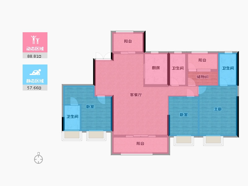 广东省-佛山市-东建明德城-132.80-户型库-动静分区