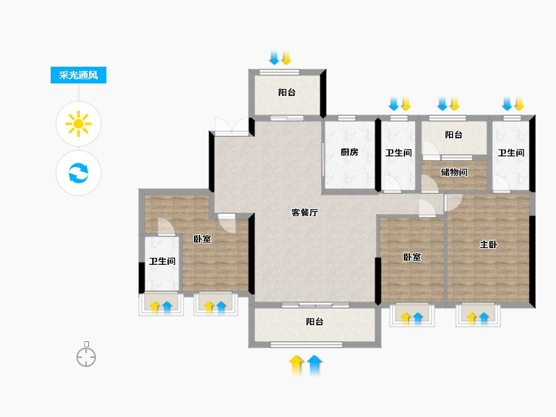 广东省-佛山市-东建明德城-132.80-户型库-采光通风