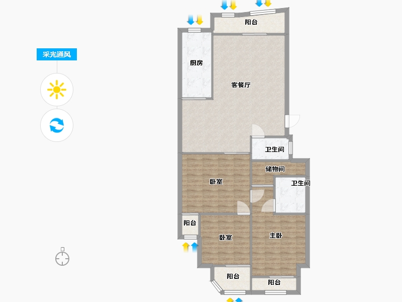 山东省-济南市-三箭如意苑-110.00-户型库-采光通风