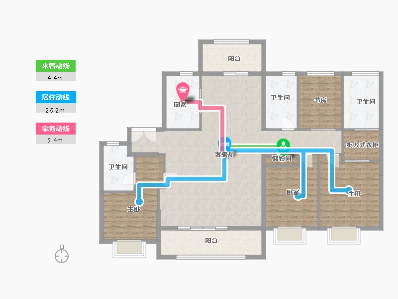 浙江省-宁波市-姚江晴雨-148.00-户型库-动静线