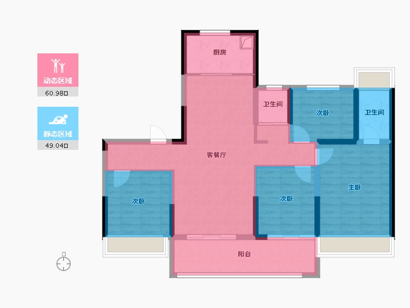 江苏省-泰州市-正太汇水兰庭-110.94-户型库-动静分区