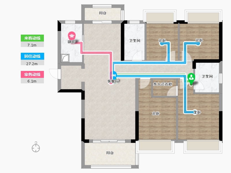 湖北省-武汉市-临空香廷-113.88-户型库-动静线