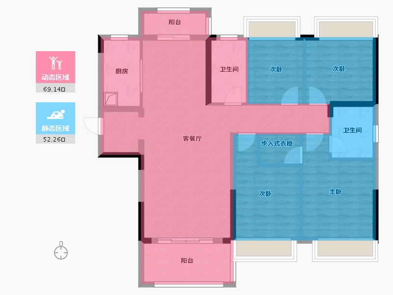 湖北省-武汉市-临空香廷-113.88-户型库-动静分区