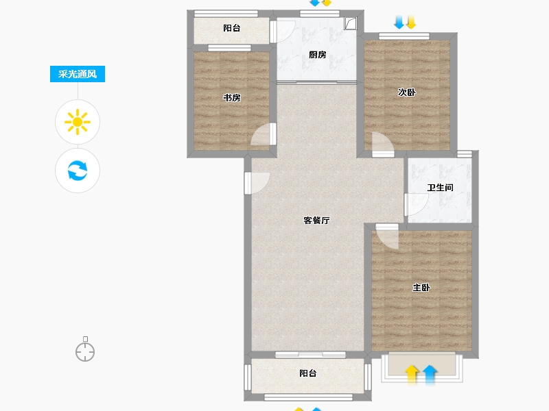 河北省-保定市-圣林华府-94.73-户型库-采光通风