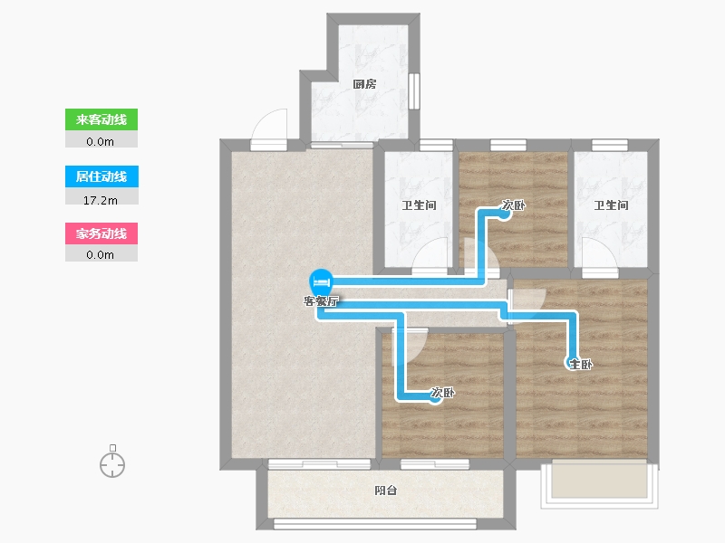 山西省-晋中市-通建融创城-81.60-户型库-动静线