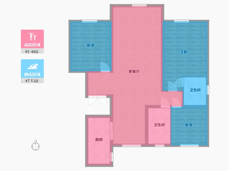 内蒙古自治区-赤峰市-维利斯和园-119.00-户型库-动静分区