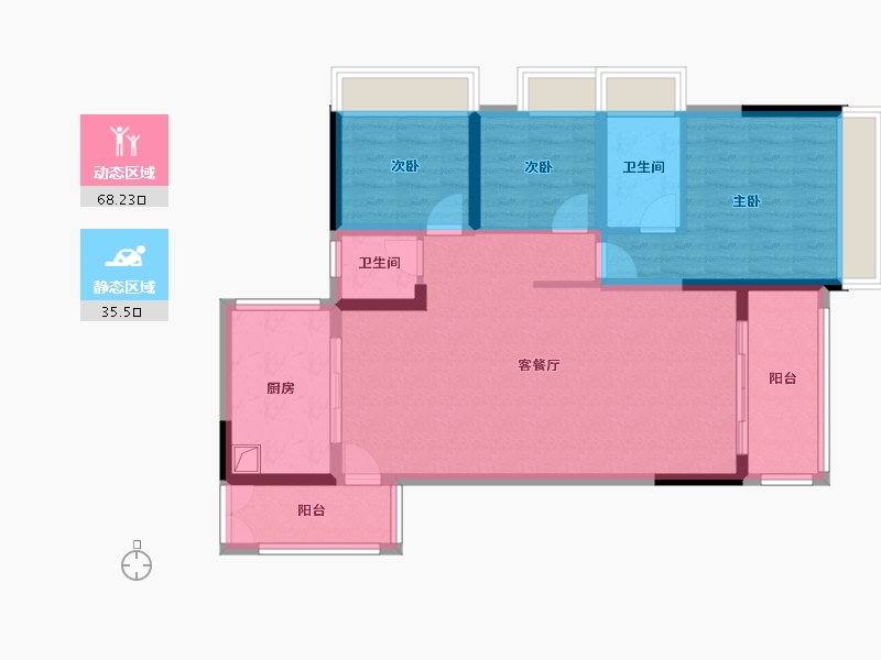 广东省-湛江市-宏业熙园-96.00-户型库-动静分区