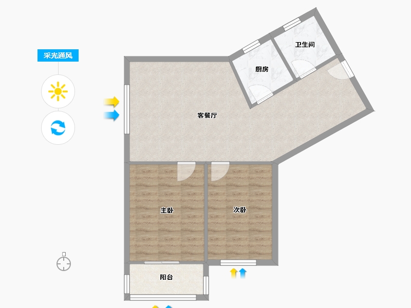 湖北省-武汉市-武车四村-77.00-户型库-采光通风