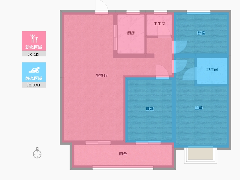 山西省-临汾市-恒富睿城-80.00-户型库-动静分区